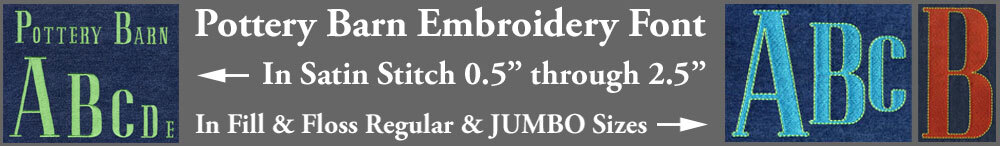Pottery Barn Embroidery Font