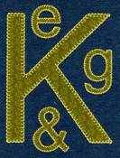 619 Arial Blanket Stitch Applique Font