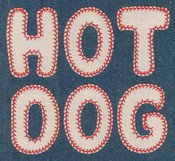 665 Hot Dog Baseball Stitch Applique Font