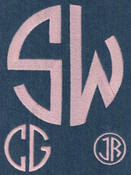 676 Circle 2 Letter Monogram Satin/SatinFill