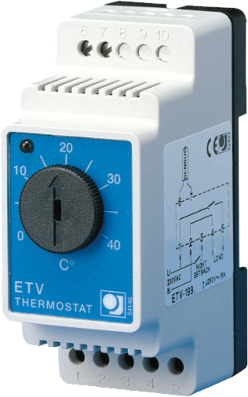 Din Rail Mounted Temperature Controller c/w Floor Sensor uHeat