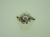 18ct Yellow and White Gold 11 Diamond Daisy Cluster Engagement Ring 