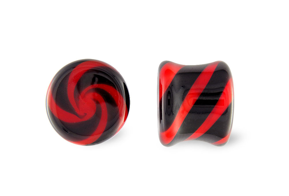 Scrap Metal 23 Pair Black and Yellow Feather Pyrex Glass Plugs 0g 0 Gauge 8mm