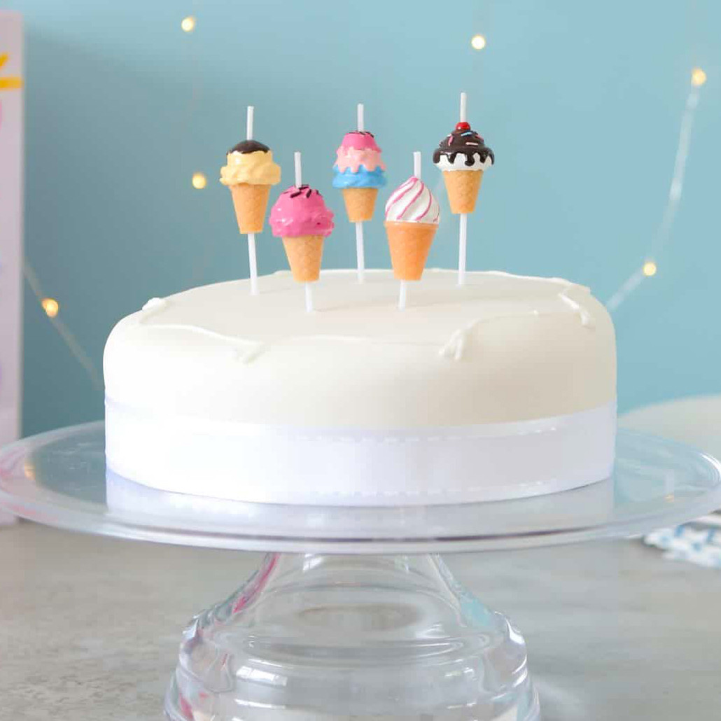 Ice Cream Birthday Party Cake Candles