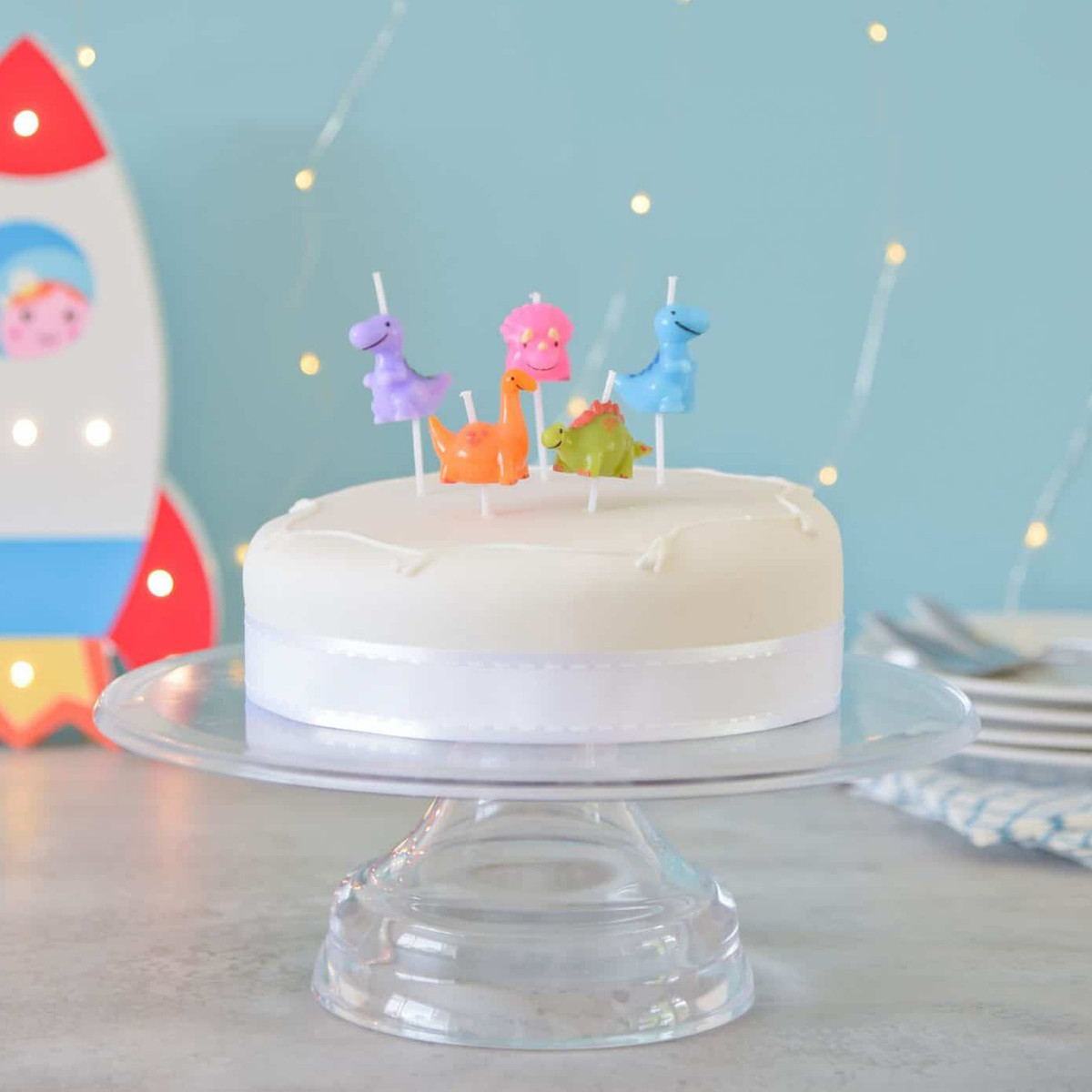 Dinosaur Birthday Cake Candles For Childrens Parties And Celebrations