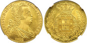 1822 Portugal João VI Gold 6400 Reis (Peça) NGC MS64