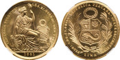 1961/51 Peru: Republic gold 50 Soles NGC MS67