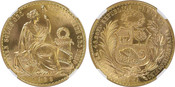  1966 Peru: Republic gold 100 Soles NGC MS65
