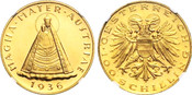 1936 Austria: Republic gold 100 Schilling NGC PL65