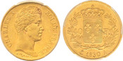 1830-A France: Charles X gold 40 Francs PCGS MS63