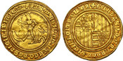 ND (1442-1458) Italy: Naples & Sicily. Alfonso I of Aragon gold Ducato e mezzo (1-1/2 Ducats) NGC AU55
