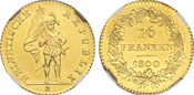 1800-B Switzerland: Helvetic Republic gold 16 Franken NGC MS62 PL
