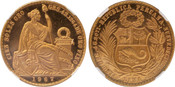 1967 Peru: Republic gold 100 Soles NGC MS66 PL