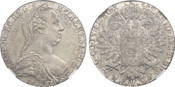 1780-Dated Austria: Maria Theresa Restrike Taler NGC MS65