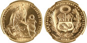 1966 Peru: Republic gold 50 Soles NGC MS67