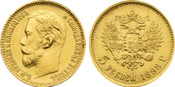 1898-AГ Russia: Nicholas II gold 5 Roubles NGC MS62