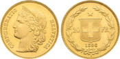 1896-B Switzerland: Confederation gold 20 Francs NGC MS65+ Top Pop