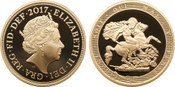 2017 Great Britain: Elizabeth II gold 5 Pounds NGC PF 69 Deep Cameo