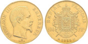 1858-BB France: Napoleon III gold 100 Francs PCGS MS61