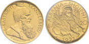 1927-V Albania: Republic gold 20 Frangi Ari PCGS MS66
