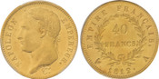1812-A France: Napoleon gold 40 Francs PCGS MS62
