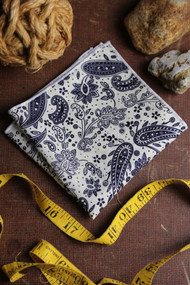 Blue and White Paisley Pocket Square