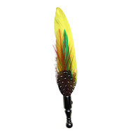 Yellow Peacock Feather Lapel Pin