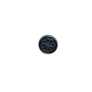 Blue Floral Crest Pin