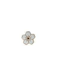 Cloud White Enamel Flower Lapel Pin