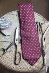 Stafford Burgundy with Small Blue Paisley Necktie