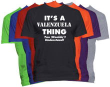 VALENZUELA Name T-Shirt Personalized Custom Last Name Tee