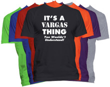 VARGAS Name T-Shirt Personalized Custom Last Name Tee