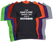OCTOBER Birthday Month T Shirt Born in OCTOBER Birthday Shirt