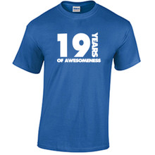 19th Birthday T Shirt Years of Awesomeness Custom Birthday Shirt