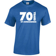 70th Birthday T Shirt Years of Awesomeness Custom Birthday Shirt