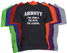 ABBOTT Last Name T Shirt Personalized Name Tee