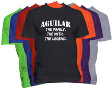 AGUILAR Last Name T Shirt Personalized Name Tee
