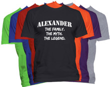 ALEXANDER Last Name T Shirt Personalized Name Tee