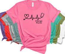 Heartbeat CHARGE NURSE Shirt Heart Beat EKG Design 