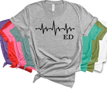 Heartbeat ED Emergency Department Shirt Heart Beat EKG Design UNISEX T-Shirt
