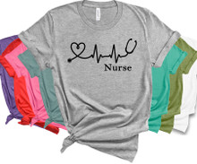 Heartbeat NURSE Shirt Heart Beat EKG Design UNISEX T-Shirt