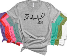 Heartbeat RN Registered Nurse Shirt Heart Beat EKG Design UNISEX T-Shirt