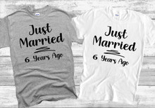 Just Married 6 Years Ago Wedding Anniversary T Shirt - 6th Wedding Anniversary Matching Couples T-Shirt