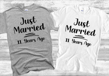 Just Married 11 Years Ago Wedding Anniversary T Shirt - 11th Wedding Anniversary Matching Couples T-Shirt