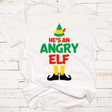 Buddy The Elf - He's An Angry Elf Christmas Shirt - DTG Printing