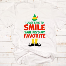 Buddy The Elf - I Just Like To Smile Smiling Is My Favorite Christmas Shirt - DTG Printing