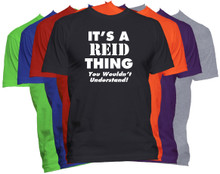 REID Name T-Shirt Personalized Custom Last Name Tee