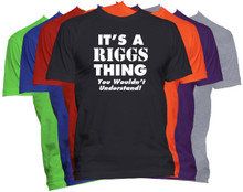 RIGGS Name T-Shirt Personalized Custom Last Name Tee