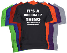 RODRIGUEZ Name T-Shirt Personalized Custom Last Name Tee