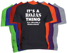 ROJAS Name T-Shirt Personalized Custom Last Name Tee